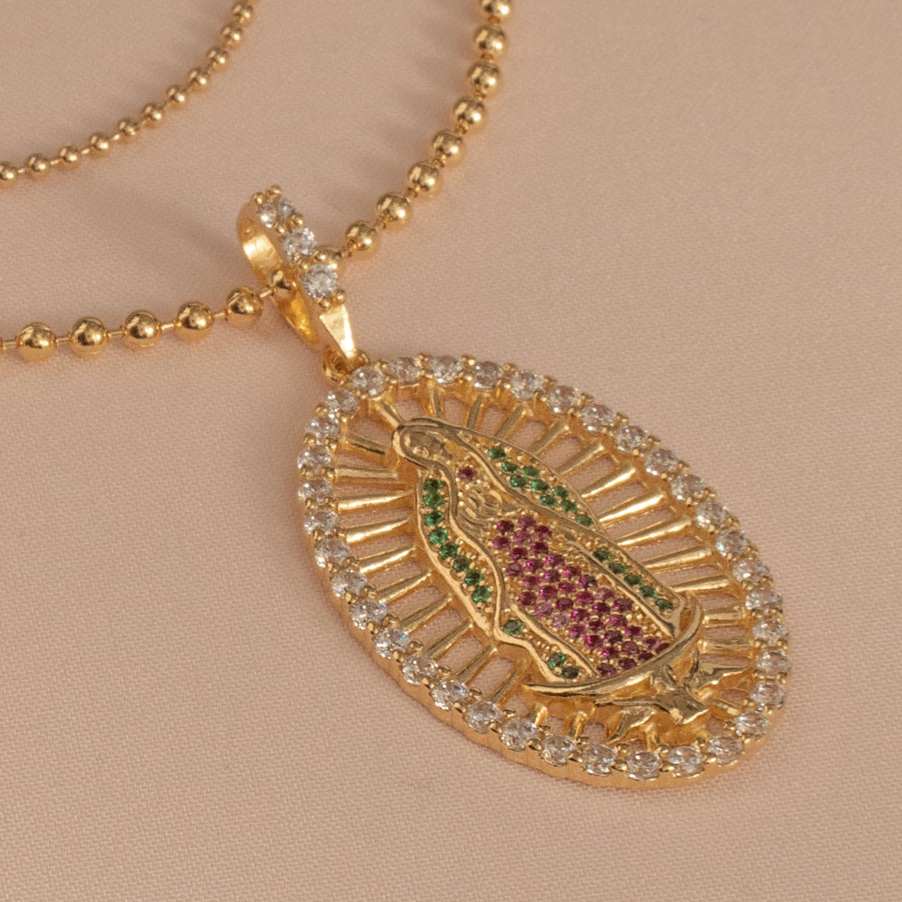 Dije Virgen Guadalupe con Cristales Swarovski